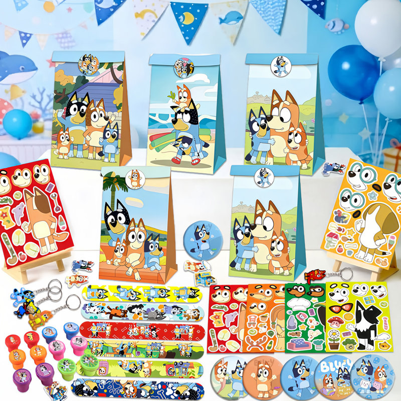 Ensemble de décorations de fête d'anniversaire Bluey, 122 pièces Bluey