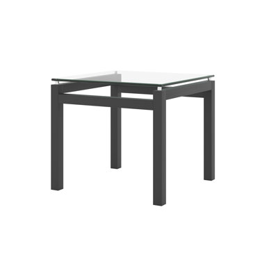 Table de bout en frêne et verre