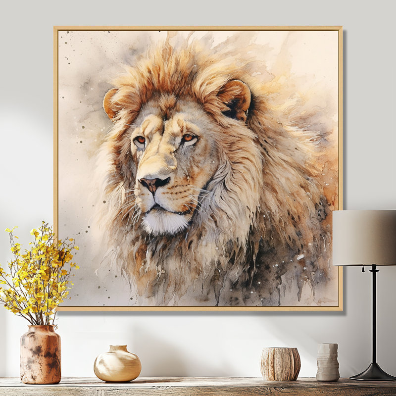 Lion, art mural sur toile, impression féroce et animal sauvage - lion féroce III, H 30 po x l 30 po x P 1 po