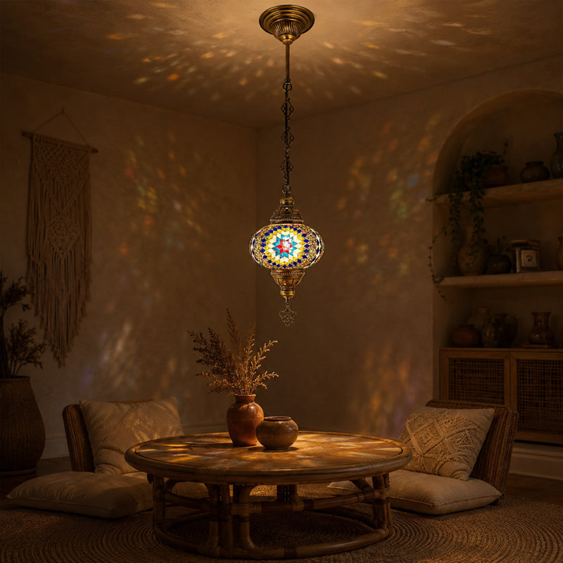Lustre Roneal, Bleu, H 23,62 po x l 7,45 po x P 7,45 po