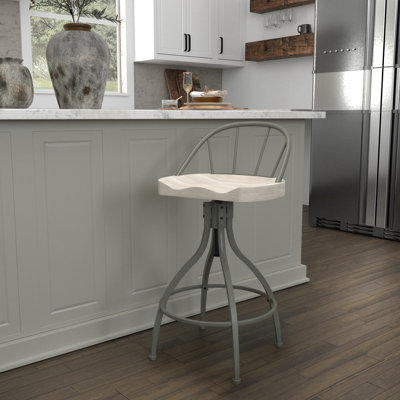 Zumwalt Solid Wood Adjustable Height Bar Stool