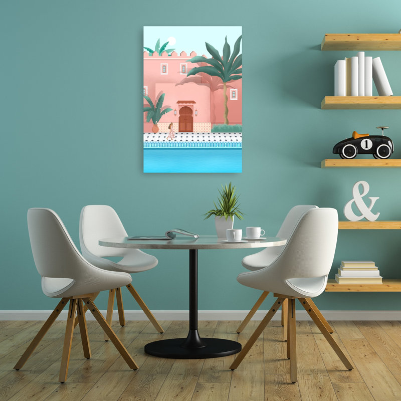 Morocco Doors Abstract Contemporary Palm Tree Architecture Summer Wall Art Print, 91.44cm H x 60.96cm W