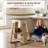 47 Inch Round Wood Dining Table for 4-6, Farmhouse Kitchen Table With Cross Pedestal & Storage Shelf for Kitchen and Dining Room- Natural-1189193976-1189193979