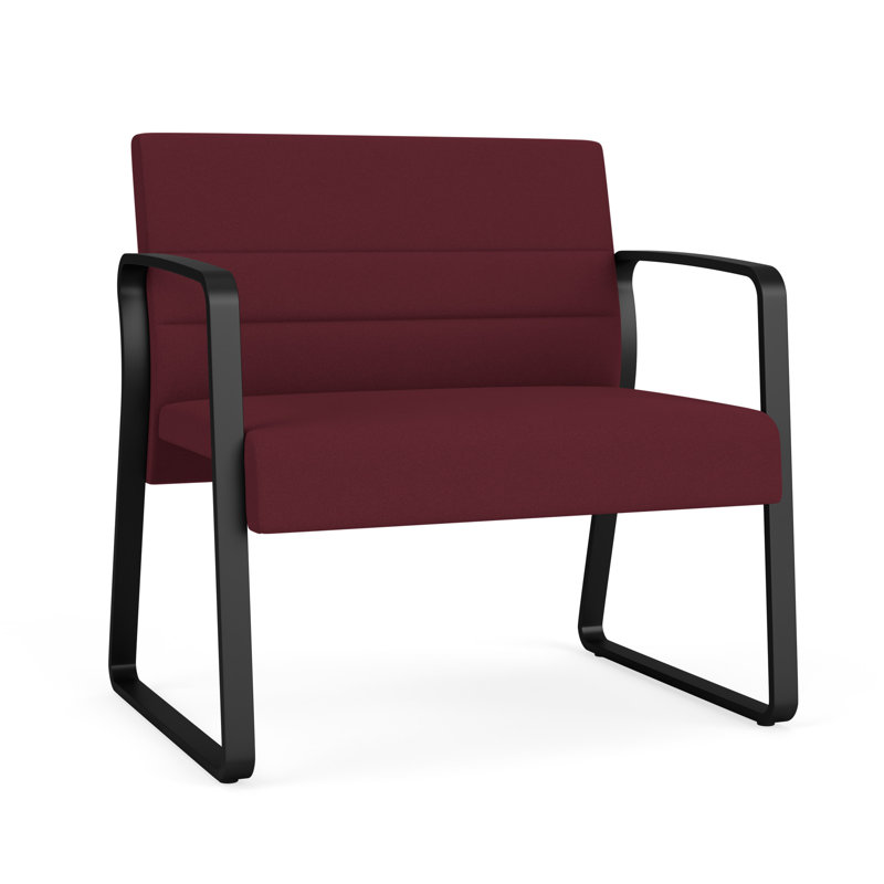 Chaise bariatique Waterfall, Noir, Tissu vin ouvert