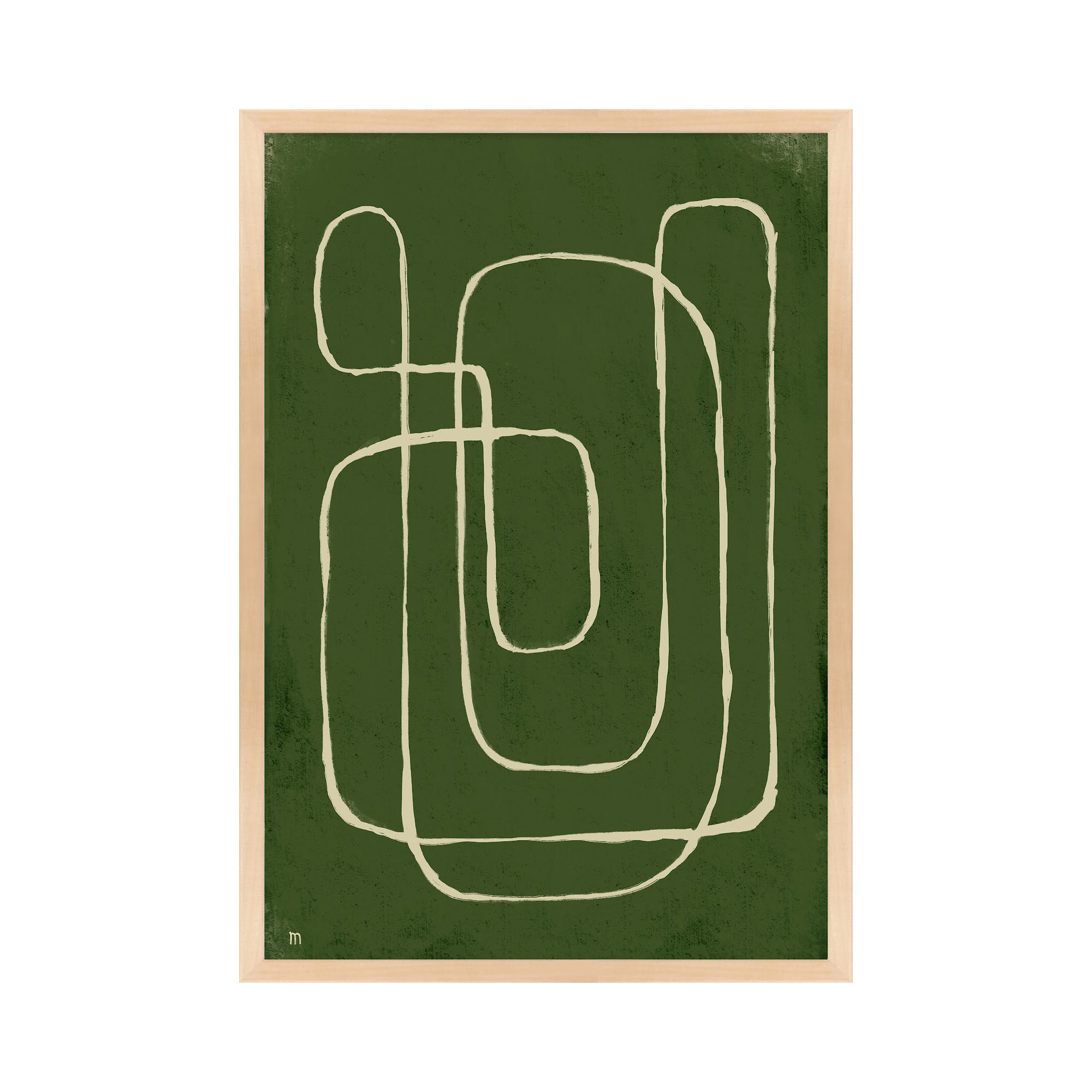 Line Works 2 by StudioM, Maple Framed Paper, 30" H x 21" W x 1.25" D
