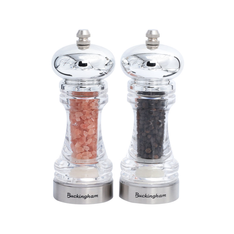 Buckingham Salt & Pepper Mill Set With Stainless Steel Band 16 cm