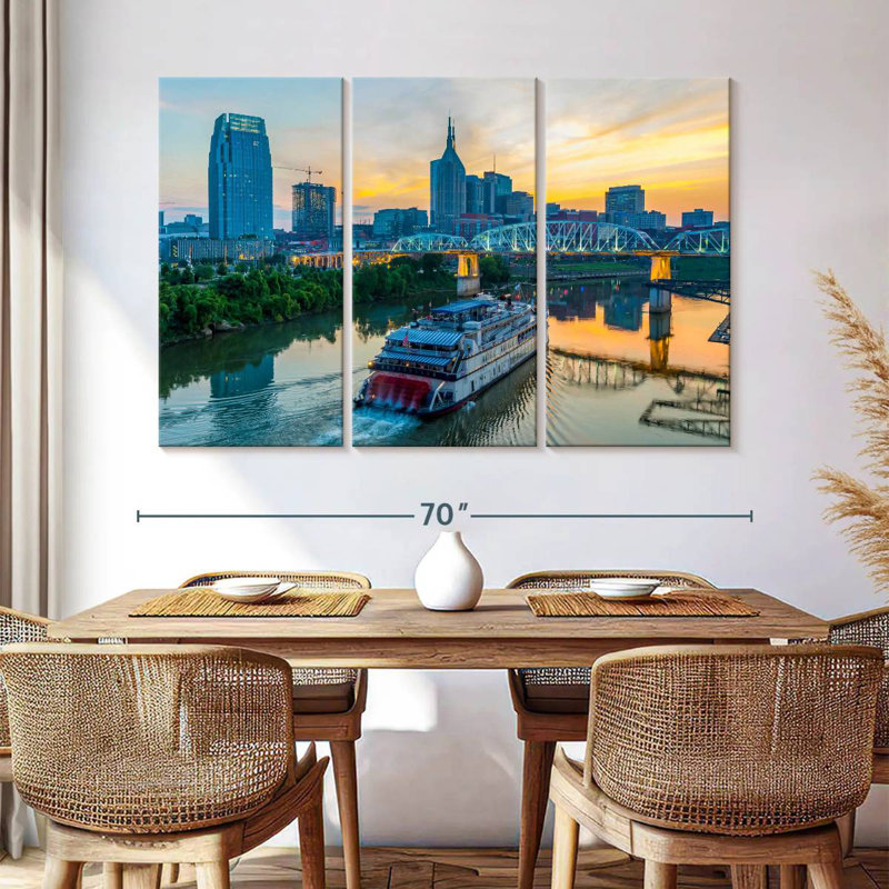 Sebbie Nashville Skyline au coucher du soleil, H 42 po x l 65 po