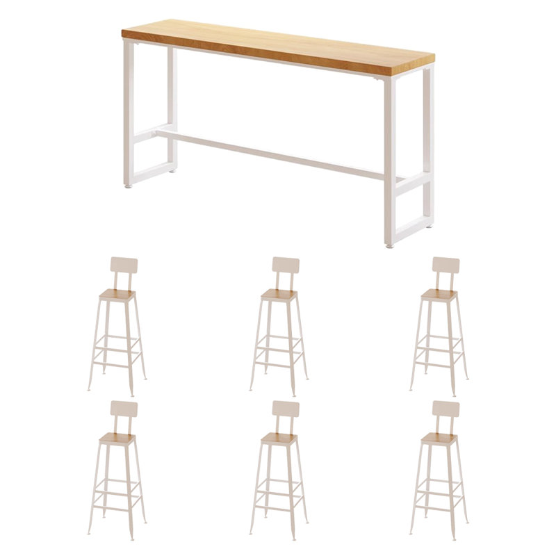 Tables et chaises de bar simples en bois massif, H 41,3 po x L 70,8 po x l 15,7 po