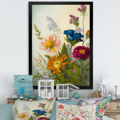 Painted Blossoming Wildflowers V - Floral Bouquet Canvas Wall Art