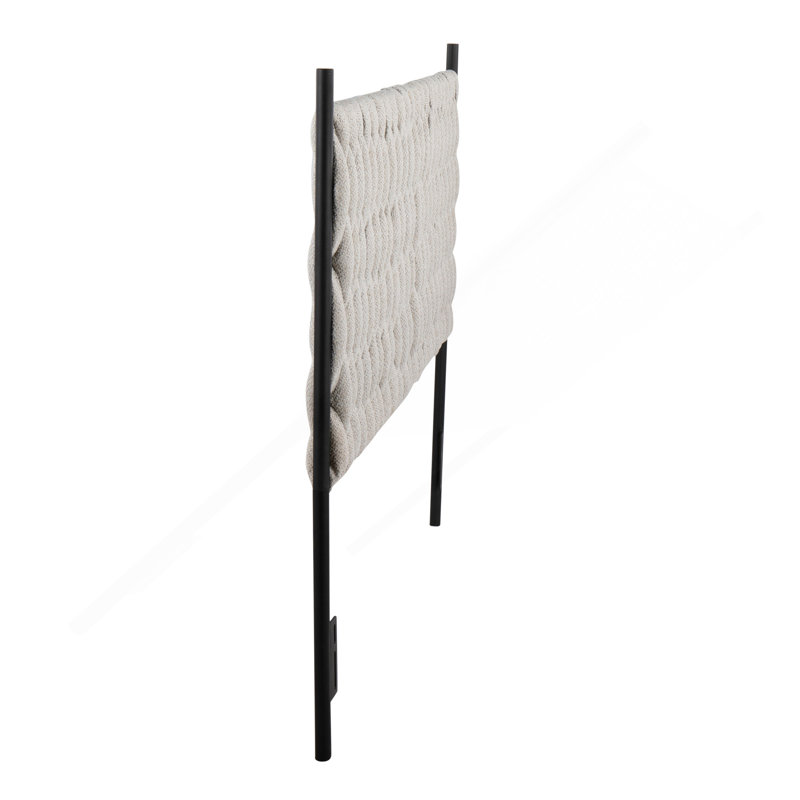 Tête de lit grand format en métal noir et tissu crème par Lumisource, Crème, crème