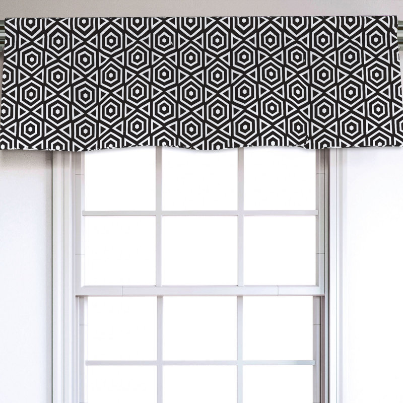 Sateen Geometric Ruffled Window Valance