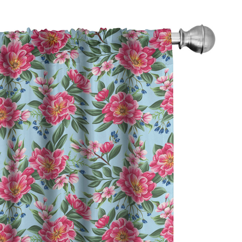 Panneau coulissant semi-diaphane avec passe-tringle Peony, 28 po x 95 po