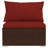 Ensemble de canapé modulaire d'extérieur 4 pièces Joez, table basse, rotin, rouge