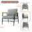 Dajauna Midcentury Modern Upholstered Metal Frame Chenille Arm Accent Chair-196164517