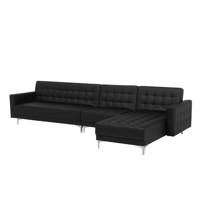 Finnegan 5 Seater Faux Leather Sofa Bed, Right