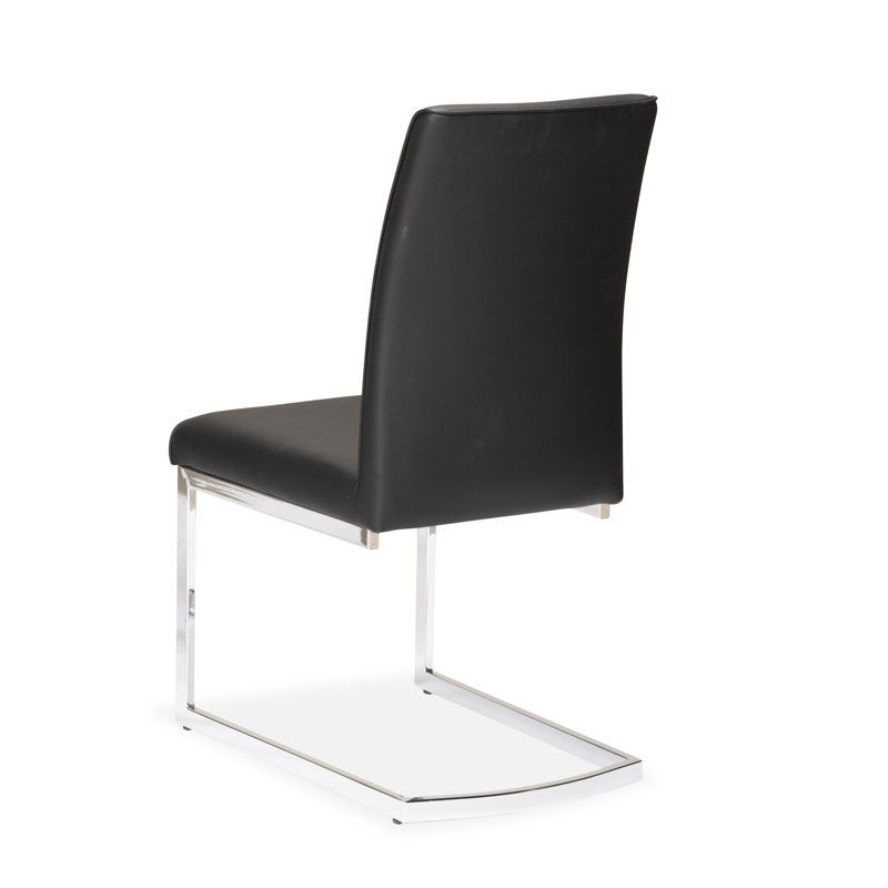 Chaise d'appoint 17 po Tamrat, Similicuir noir