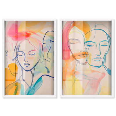 Inner Reflections Shadowbox Print Modern Abstract Art Set by Art Remedy, Black Frame, 10 x 15