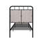 Lit simple tapissier en métal avec tête de lit en tissu et structure moderne, silencieuse, facile à assembler, aucun sommier tapissier nécessaire, s'adapte à tous les types de matelas, convient à plus de 8 pouces, support de poids de 250 lb