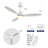 Modern White Ceiling Fan With Light, Featuring 3 ABS Plastic Blades, Remote Control Operation, Reversible DC Motor, And Dimmable LED Lighting.-1667307260