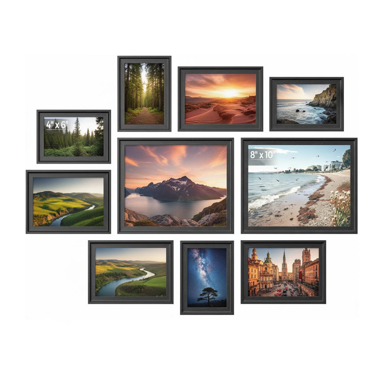 Picture Frame - Set of 10, Black