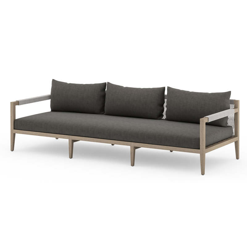 Sherwood Outdoor 3 - Seat Patio Sofa, Washed Brown, Faye Sand