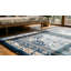 Tapis chinois antique bleu ciel et gris