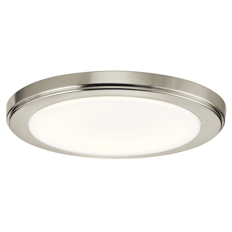 Plafonnier encastré simple à 1 lumière DEL Pamelia, Nickel brossé, 4 000 K, H 1 po x l 10 po x P 10 po