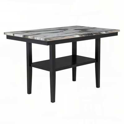 Table de salle à manger à hauteur de comptoir 60 po avec comptoir en faux marbre