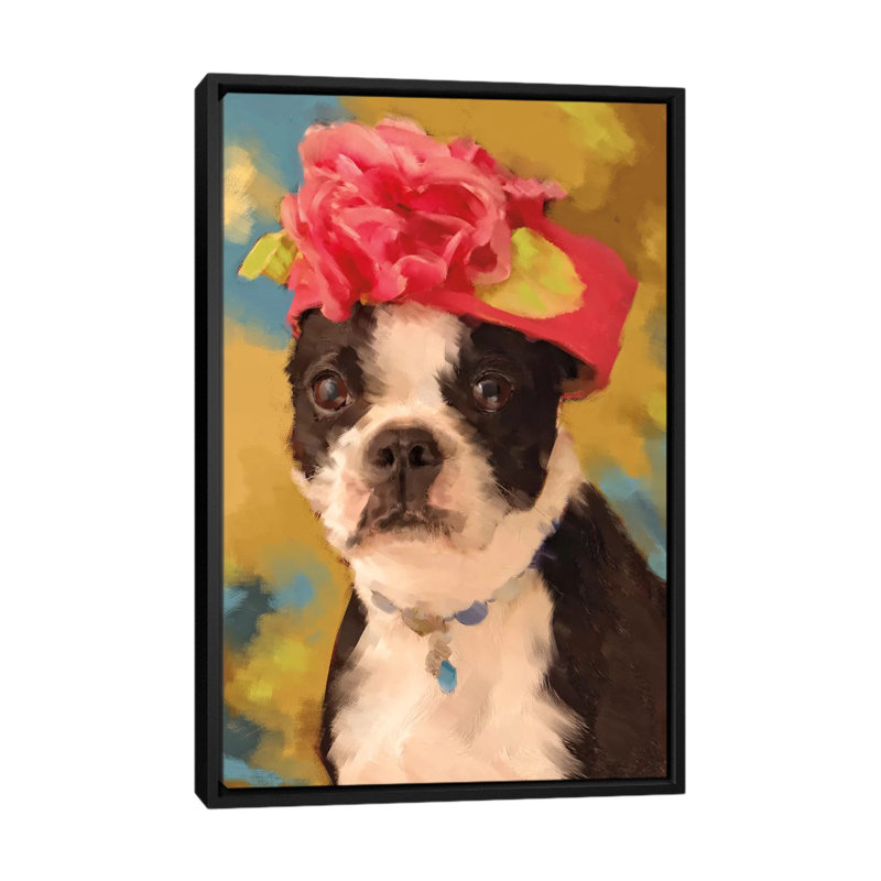 « mme bost », reproduction de photo sur toile, H 26 po x l 18 po x P 1,5 po, Toile avec cadre noir, Pas de tapis