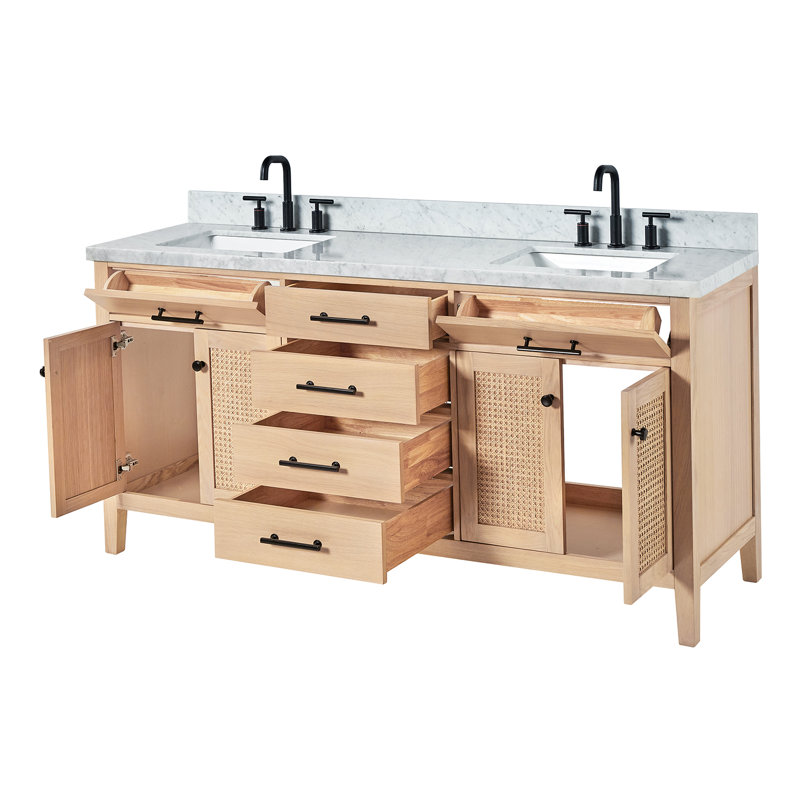 Meuble-lavabo double avec comptoir italien Broeder 73, Forme rectangulaire