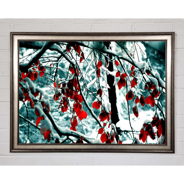 Ebern Designs Snow Leaves - Single Picture Frame Print | Wayfair.co.uk