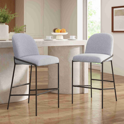 Ensemble de 2 tabourets de bar rembourrés en métal pour l'intérieur