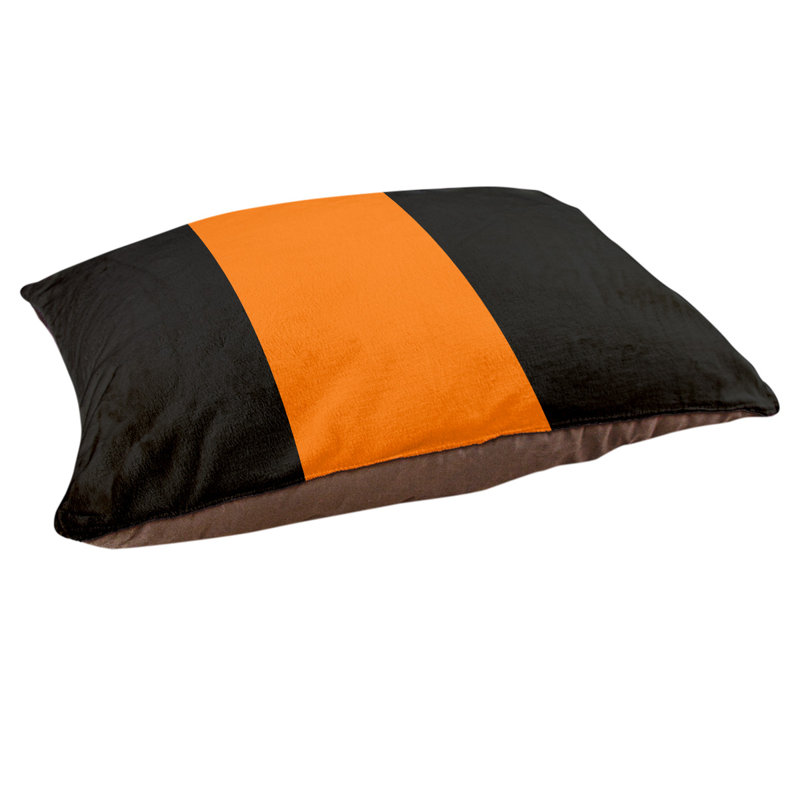 Oreiller Oklahoma, Grand (l 40 po x P 30 po x H 6,5 po), Noir / Orange / Noir