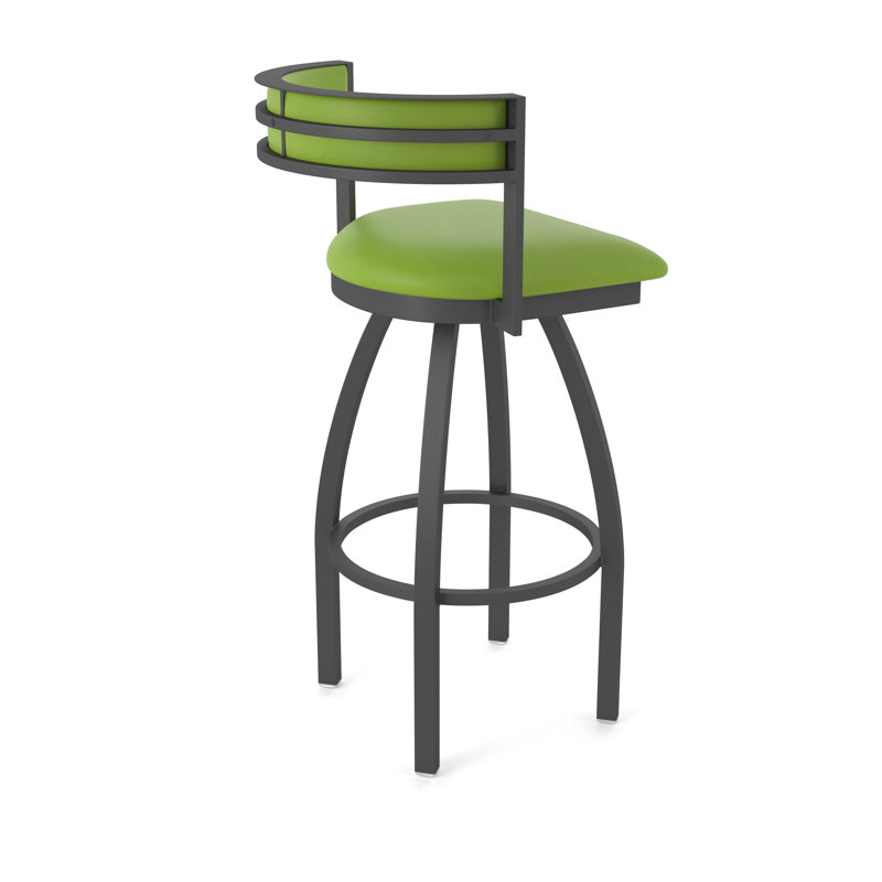 Tabouret Artémis, Étain, Tabouret de comptoir (siège d'une hauteur de 25 p, Vinyle - vert kiwi Canter