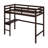 Wood Loft Bed Twin Size With Desk, Loft Bed With Rails