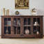 Buffet en bois de ferme l 63 po Pfarr avec portes en verre et tablettes réglables, brun-414355244