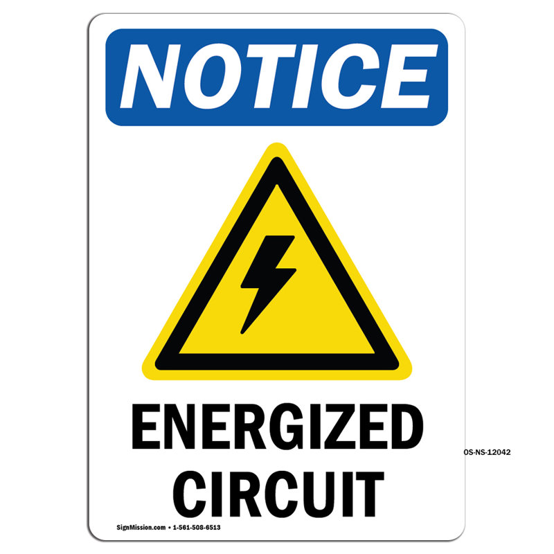 Signe de circuit sous tension avec symbole