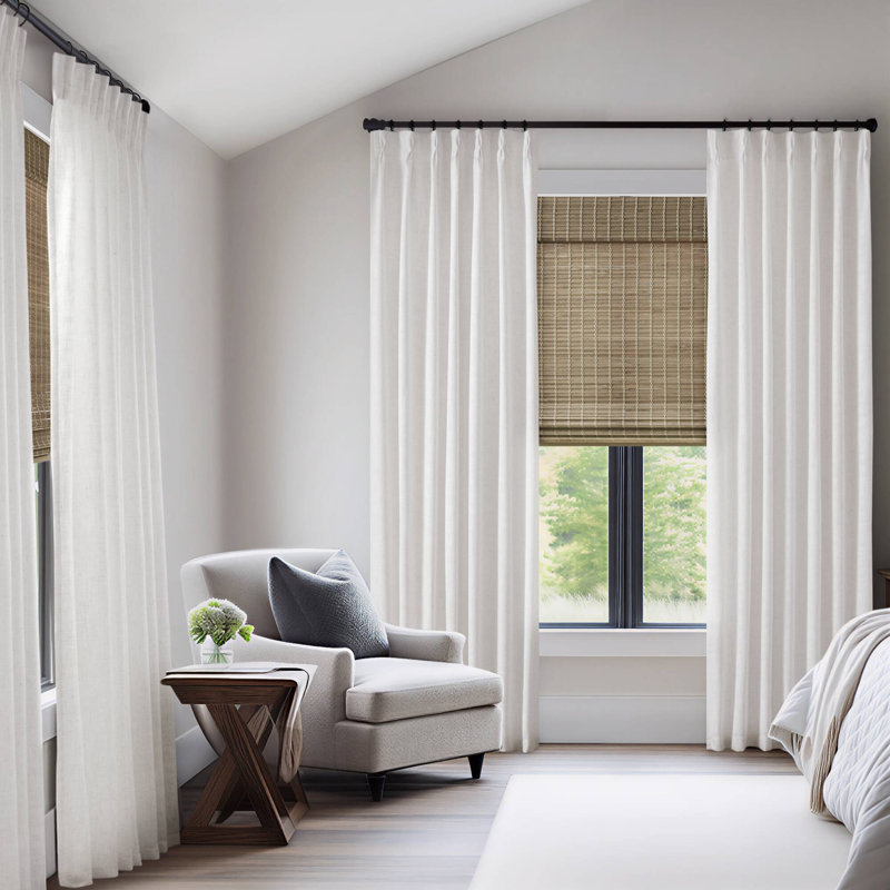 Elegant Heavyweight Curtains & Drapes, Polyester Blend, Modern Living Room