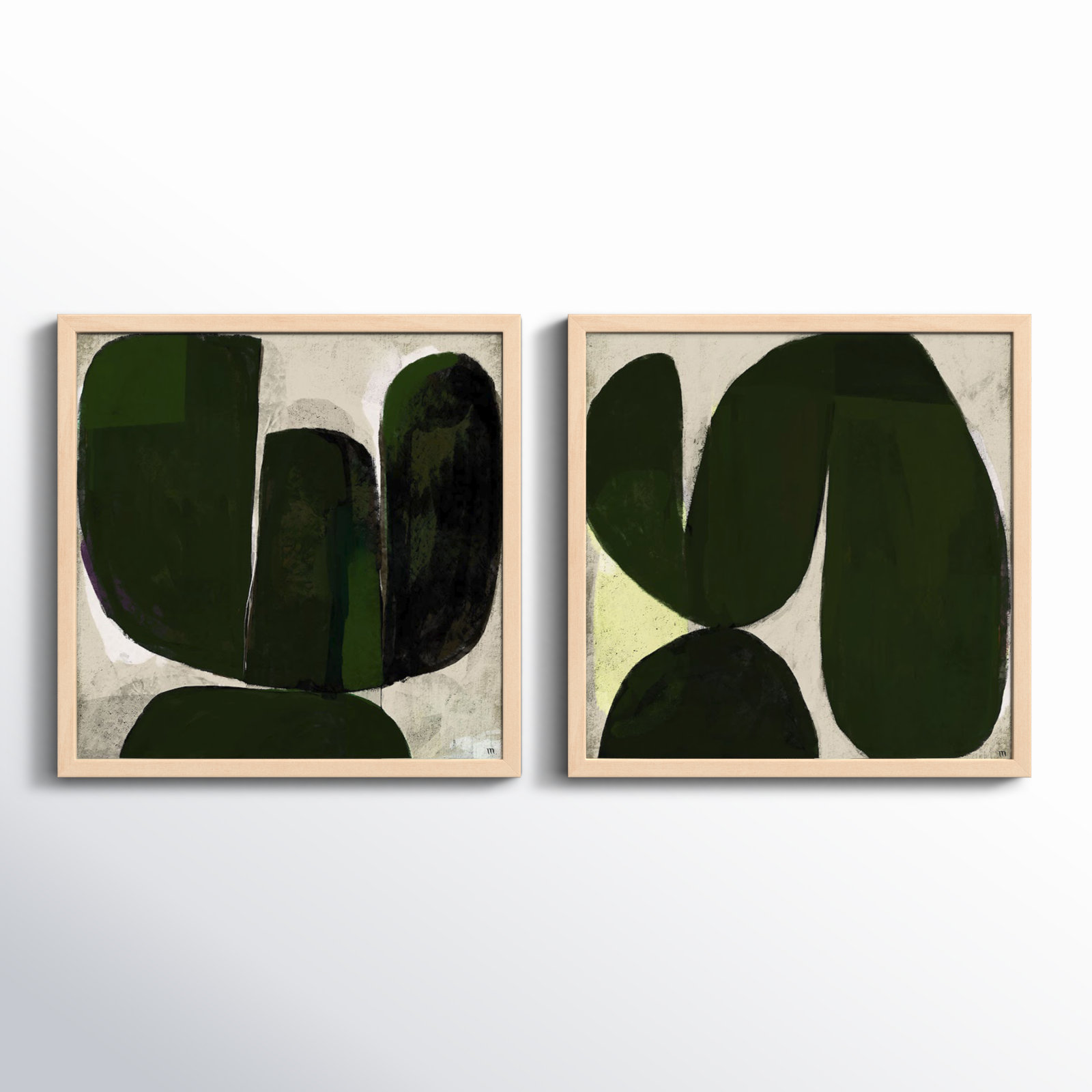 Succulent Set Of 2 by StudioM, 16" H x 16" W x 1.25" D, Brown
