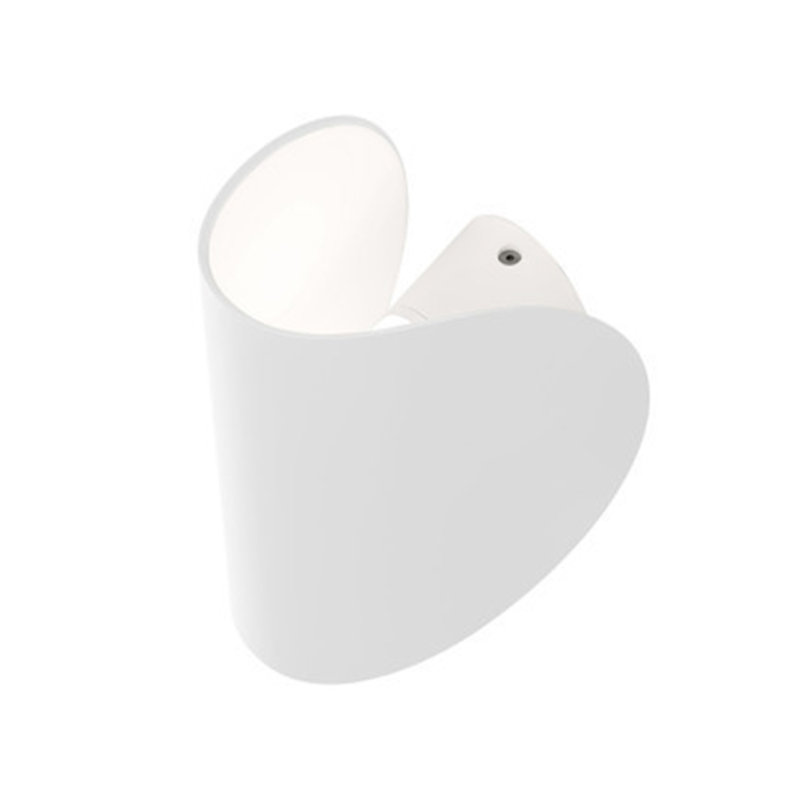 Laura Minimalist Modern White Arc Wall Light Flush Mounted Sconce