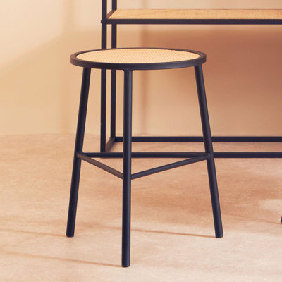 Wicker Bar Stool with Iron Frame