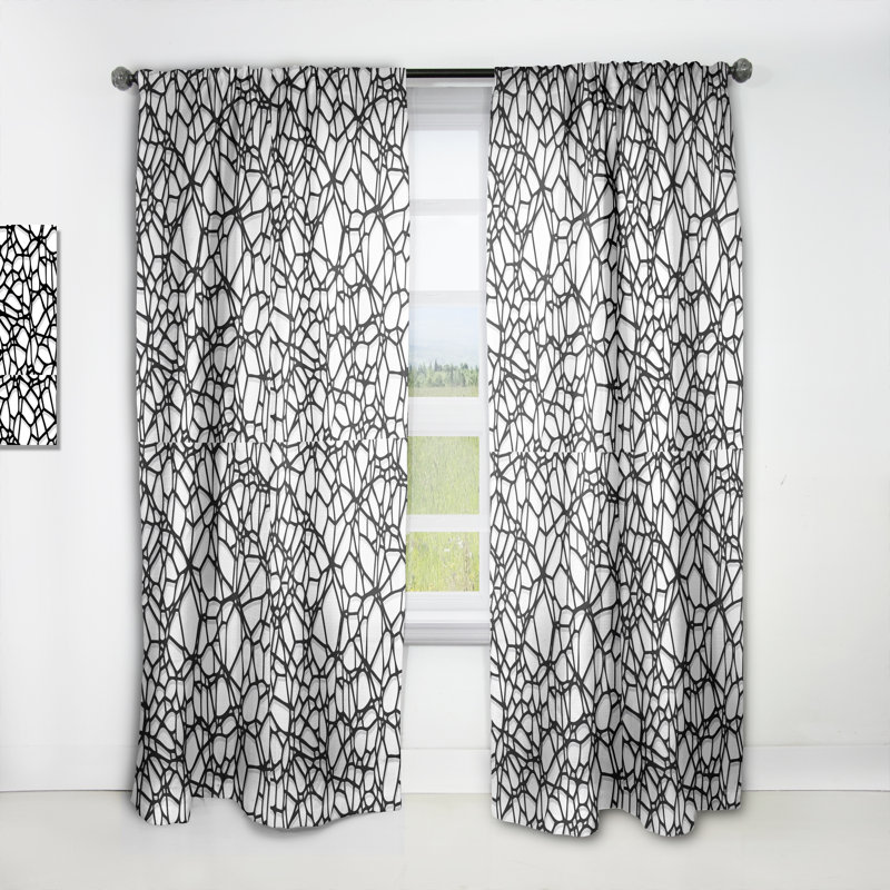 Panneau de rideau simple semi-diaphane avec passe-tringle Mosaic, l 52 po x L 95 po