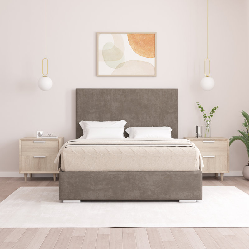 Shetye Upholstered Bed, Single (3'), Mole