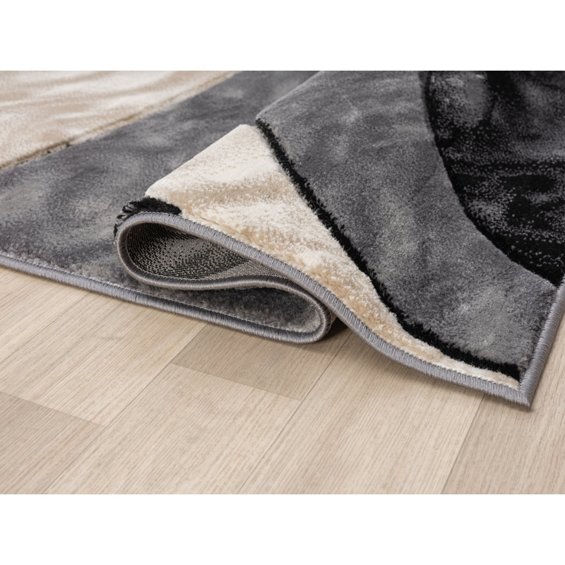 Tapis à motif géométrique abstrait Collection Heriberto, Rectangle 7 pi 10 po x 10 pi 10 po