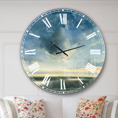 Blue Coastal Sunrise - Horloge murale traditionnelle