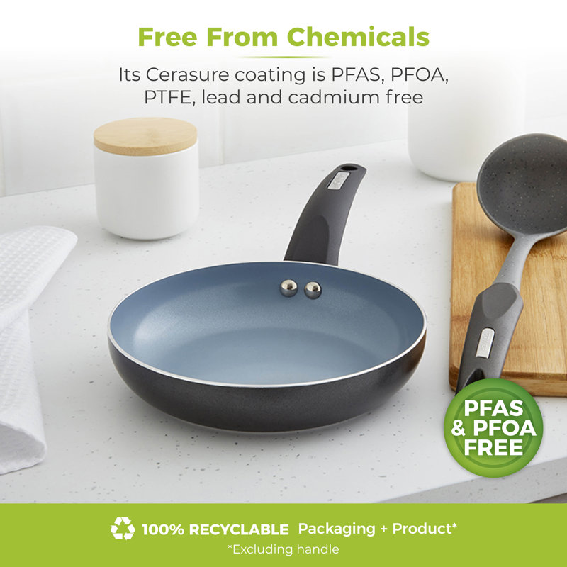 Tower Aluminium Cerasure Fry Pan with Non-Stick Coating, Suitable for all Hob Types, Graphite, Black, 20 cm