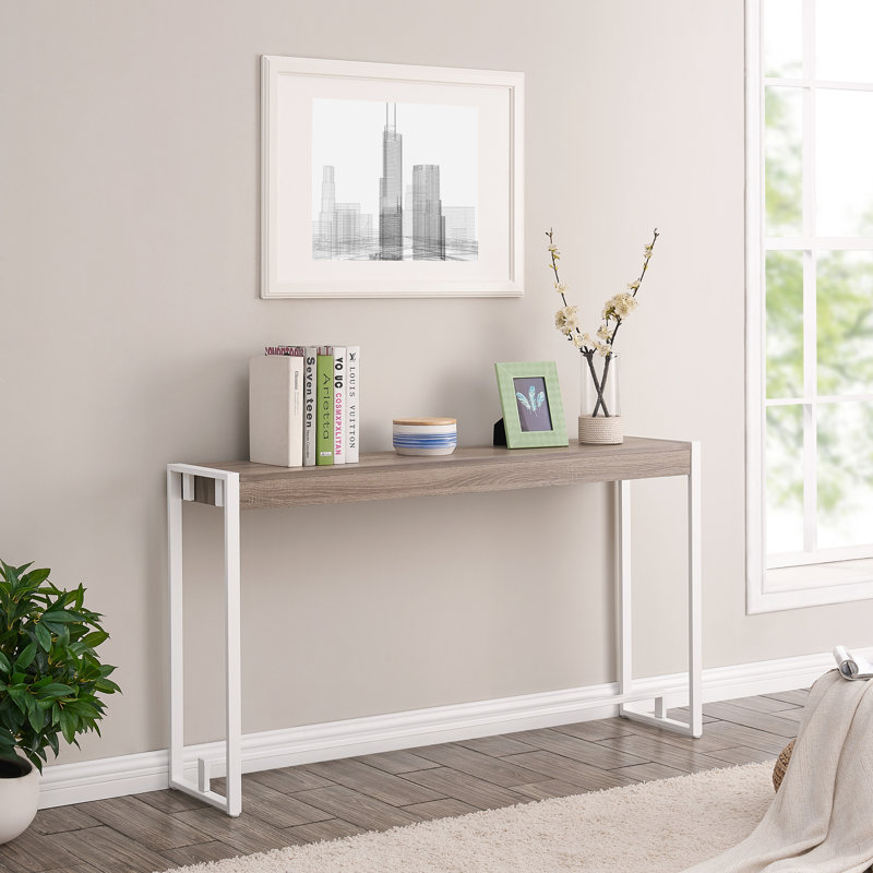 Danille 54'' Console Table, White/Mocha Grey