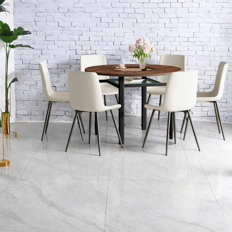 Ensembles de table de salle à manger modernes avec rangement, conception en verre de bois, usage domestique
