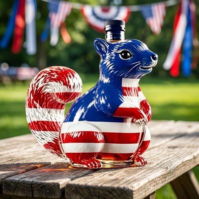 Water Bottle Patriotic Themed Anniversary Whisky Decanter Hand-blown Glass Bottle Lead-Free Stopper Bar Decoration Men's Gift Suitable For Gift And Own Use 350ML