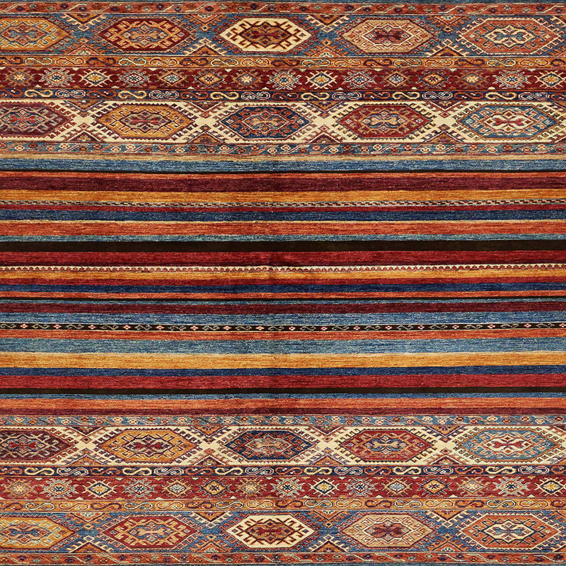 14 - Tapis abstrait moderne 597, Carré 8 pi